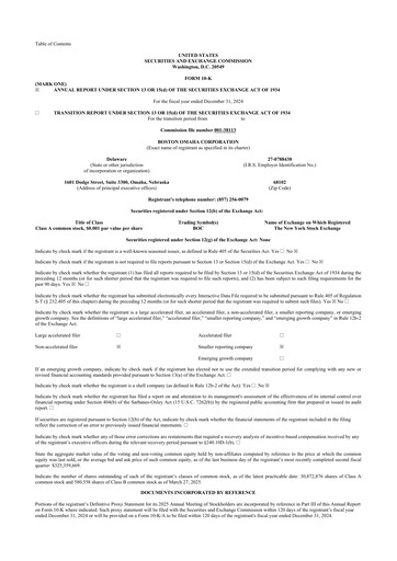 Thumbnail Boston Omaha 10-K Annual Report 2024
