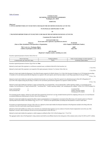 Miniature NSTS Bancorp 10-K Rapport annuel 2024