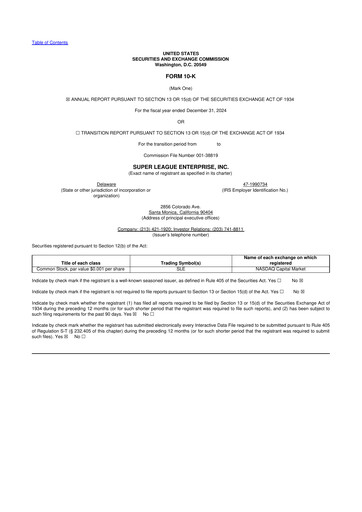 Thumbnail Super League Enterprise 10-K Annual Report 2024