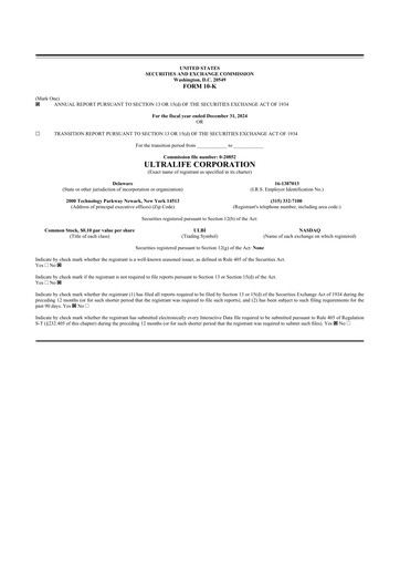 Thumbnail Ultralife Corporation 10-K Annual Report 2024
