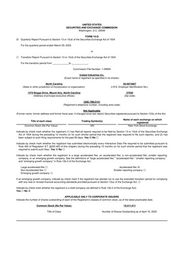 Thumbnail Insteel Industries 10-Q Quarterly Report FY2025 