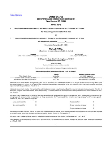 Miniature Holley 10-Q Rapport trimestriel 2025 