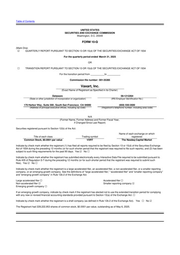 Thumbnail Vaxart 10-Q Quarterly Report FY2025 