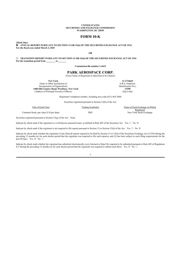 Thumbnail Park Aerospace 10-K Annual Report 2025