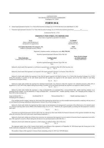 Thumbnail Friedman Industries 10-K Annual Report 2025