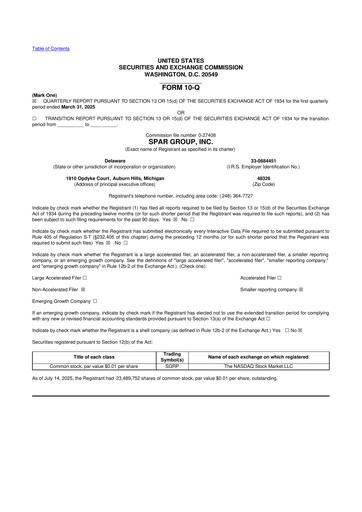 Thumbnail SPAR Group 10-Q Quarterly Report FY2025 