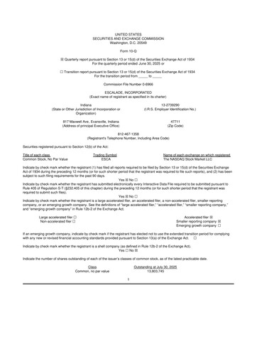 Thumbnail Escalade Sports 10-Q Quarterly Report FY2025 