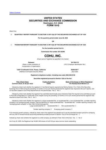 Thumbnail Cohu 10-Q Quarterly Report FY2025 