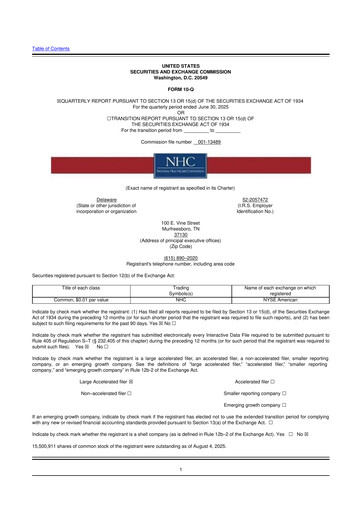 Thumbnail National Healthcare
 10-Q Quarterly Report FY2025 
