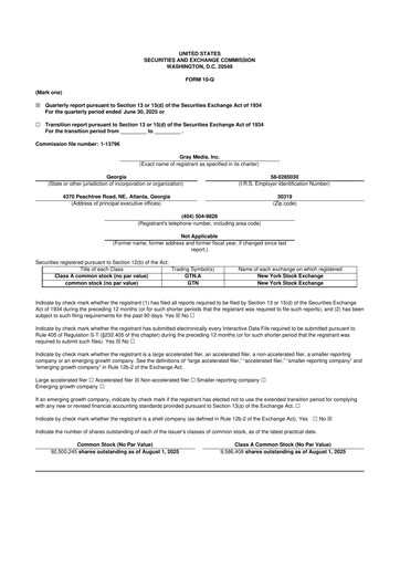 Miniature Gray Media
 10-Q Rapport trimestriel 2025 