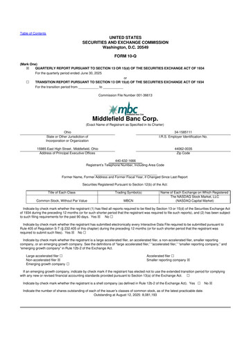 Vorschaubild Middlefield Banc
 10-Q Quartalsbericht 2025 