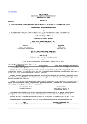 Vorschaubild Maui Land & Pineapple Company 10-Q Quartalsbericht 2025 