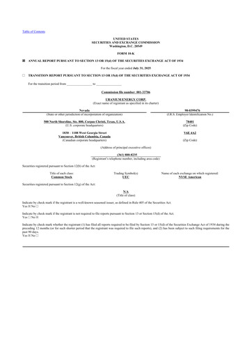 Thumbnail Uranium Energy
 10-K Annual Report 2025