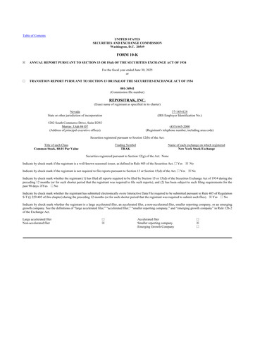 Thumbnail ReposiTrak 10-K Annual Report 2025