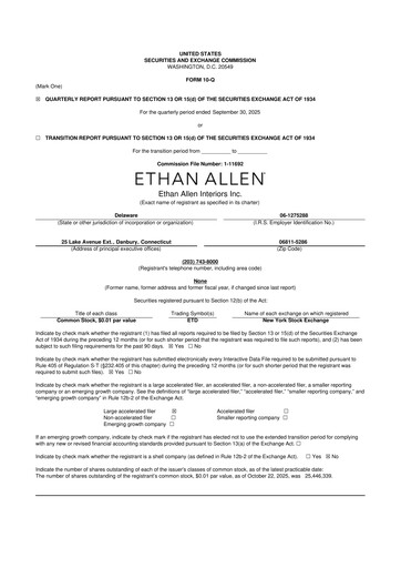 Thumbnail Ethan Allen
 10-Q Quarterly Report FY2026 