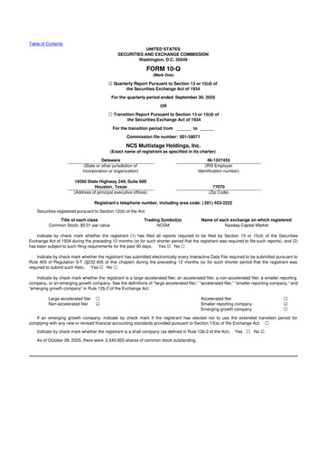 Vorschaubild NCS Multistage 10-Q Quartalsbericht 2025 