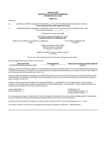 Vorschaubild Superior Group of Companies 10-Q Quartalsbericht 2025 