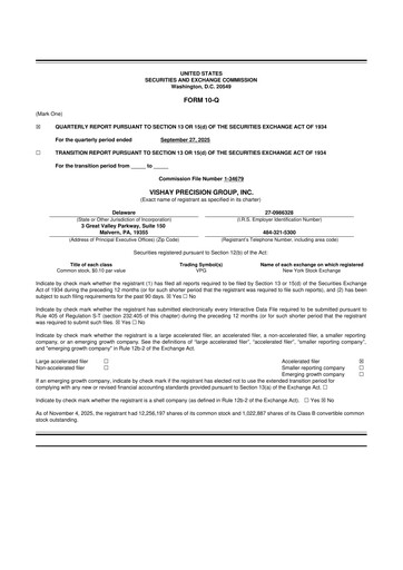 Thumbnail Vishay Precision Group
 10-Q Quarterly Report FY2025 