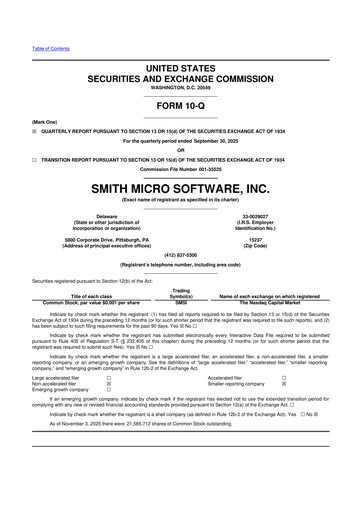 Thumbnail Smith Micro Software
 10-Q Quarterly Report FY2025 
