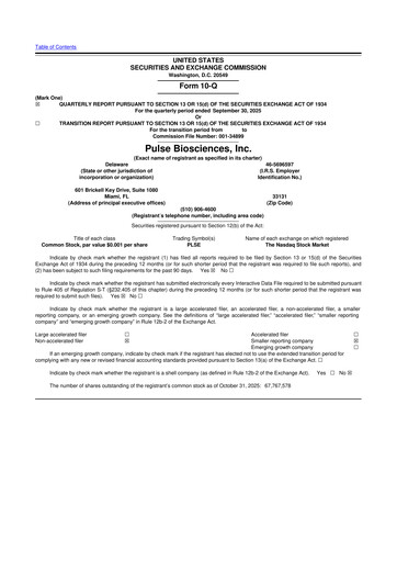 Vorschaubild Pulse Biosciences
 10-Q Quartalsbericht 2025 