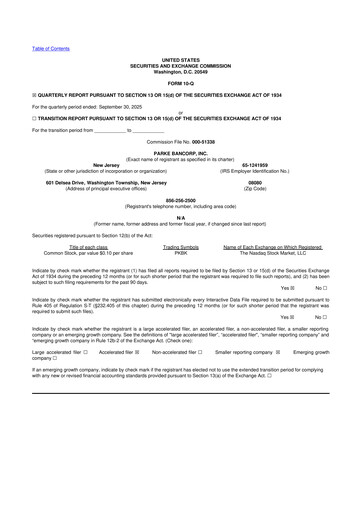 Thumbnail Parke Bancorp 10-Q Quarterly Report FY2025 