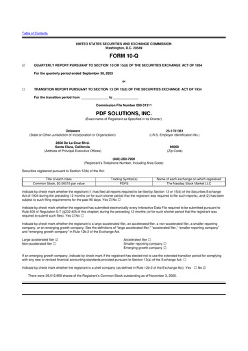 Thumbnail PDF Solutions 10-Q Quarterly Report FY2025 