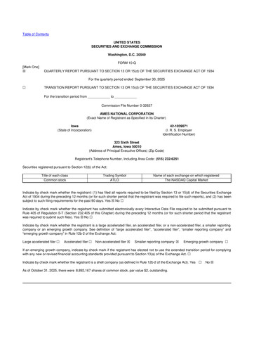 Thumbnail Ames National Corp. 10-Q Quarterly Report FY2025 