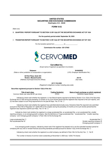 Thumbnail CervoMed 10-Q Quarterly Report FY 