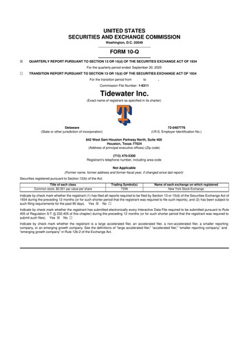 Thumbnail Tidewater 10-Q Quarterly Report FY2025 