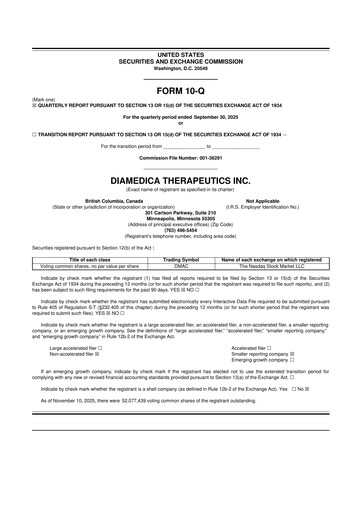 Thumbnail DiaMedica Therapeutics 10-Q Quarterly Report FY2025 