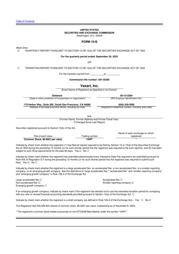 Thumbnail Vaxart 10-Q Quarterly Report FY2025 