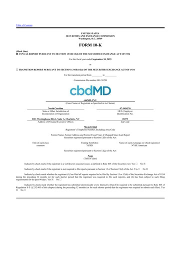 Thumbnail cbdMD 10-K Annual Report 2025
