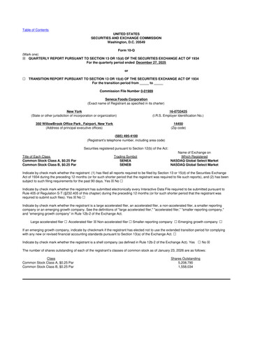 Thumbnail Seneca Foods
 10-Q Quarterly Report FY2025 
