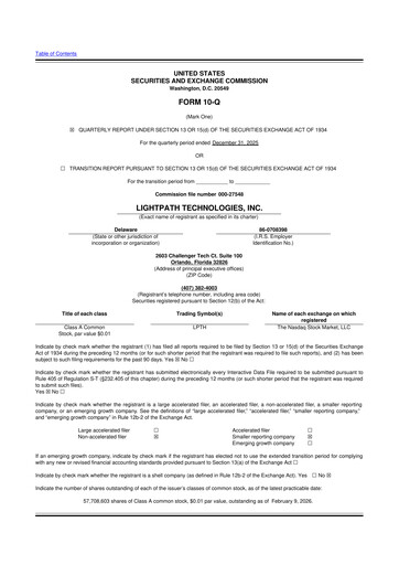 Vorschaubild LightPath Technologies 10-Q Quartalsbericht 2026 