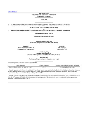 Miniature Accuray 10-Q Rapport trimestriel 2026 