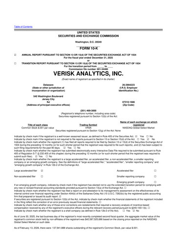 Thumbnail Verisk Analytics 10-K Annual Report 2025