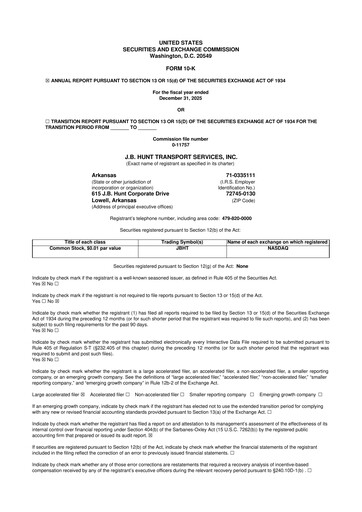 Thumbnail J. B. Hunt
 10-K Annual Report 2025