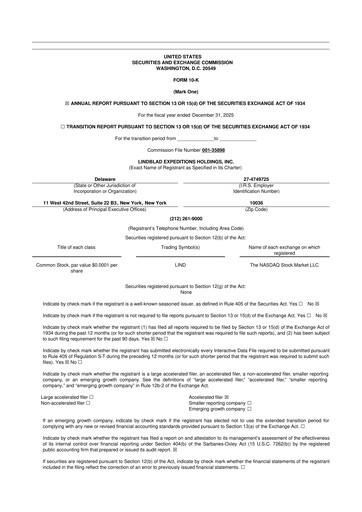 Miniature Lindblad Expeditions 10-K Rapport annuel 2025