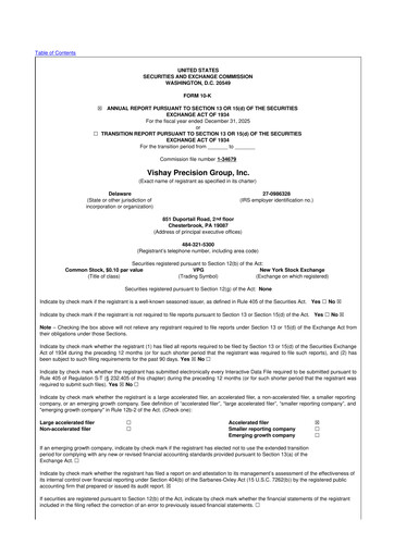 Thumbnail Vishay Precision Group
 10-K Annual Report 2025