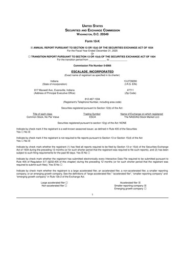 Thumbnail Escalade Sports 10-K Annual Report 2025