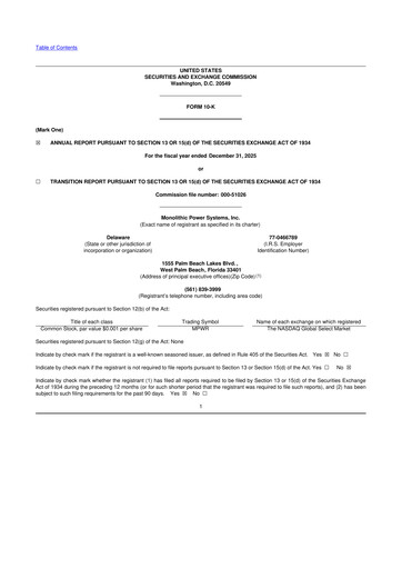 Thumbnail Monolithic Power Systems 10-K Annual Report 2025