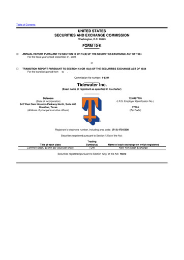 Thumbnail Tidewater 10-K Annual Report 2025