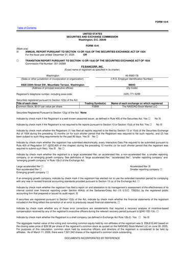 Thumbnail FS Bancorp 10-K Annual Report 2025