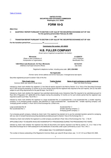 Thumbnail H.B. Fuller
 10-Q Quarterly Report FY2026 