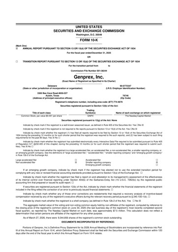 Thumbnail Genprex 10-K Annual Report 2025