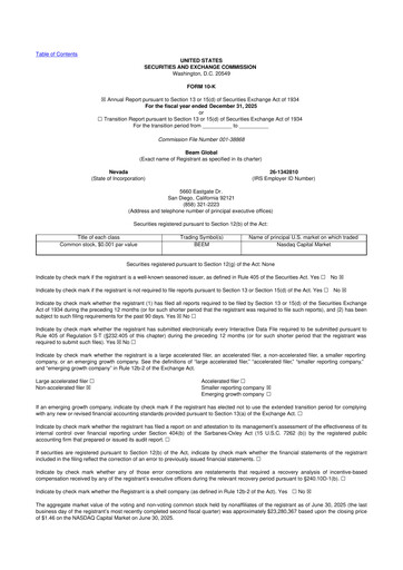 Thumbnail Beam Global 10-K Annual Report 