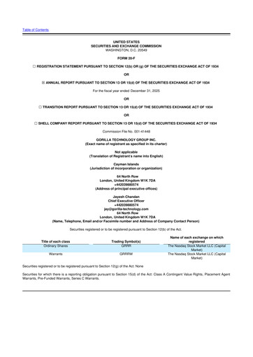 Vorschaubild Gorilla Technology 20-F Jahresbericht 