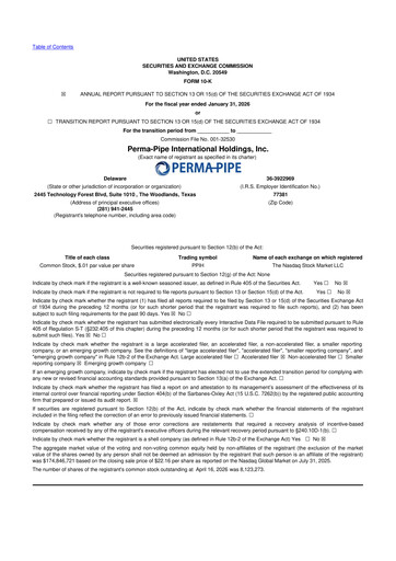 Thumbnail Perma-Pipe International 10-K Annual Report 