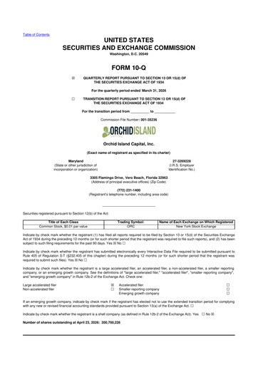 Thumbnail Orchid Island Capital
 10-Q Quarterly Report FY 