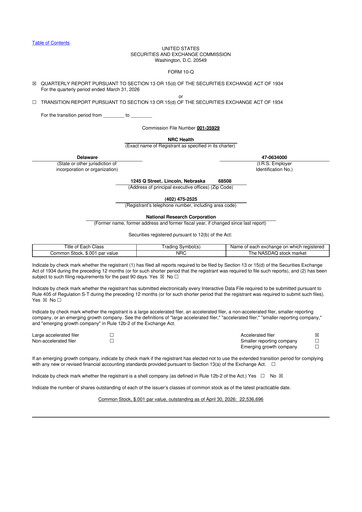 Thumbnail NRC Health
 10-Q Quarterly Report FY2026 